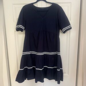 Cynthia Rowley Navy Dress with White Trim